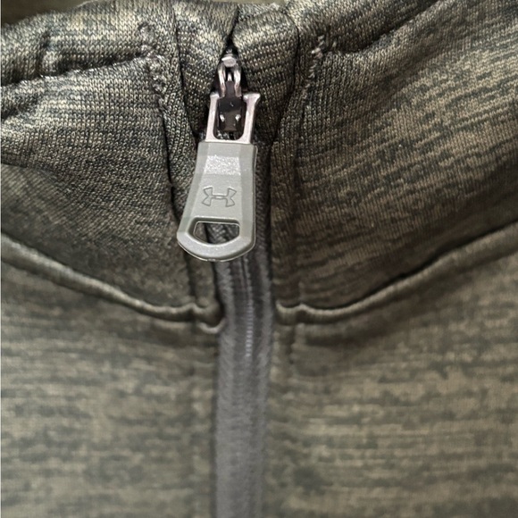 Under Armour Men’s Heathered Forest Green Cold Gear 1/4 Zip Fleece Pullover - L - Picture 5 of 9